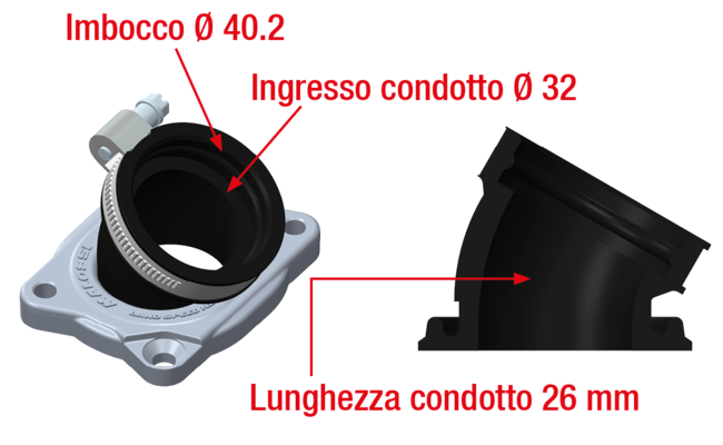 Complessivo Collettore Inclinato X360 Bonneville Per Montare Carburatori ø 32-34 Sui Carter C-one / Rc-one Malossi 2017669