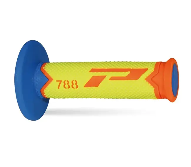 Manopole Mx 788-280 - Tripla Densità - Arancio/giallo/azz. Senza Foro 405401225 Progrip