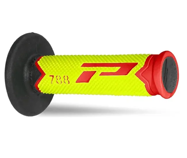 Manopole Mx 788-228 - Tripla Densità - Rosso/giallo/nero Senza Foro 405401275 Progrip