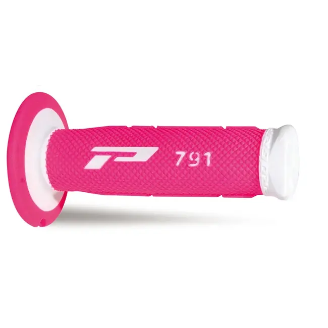 Manopole Mx 791-243 - Doppia Densità - Bianco/fuxia Senza Foro 405401475 Progrip