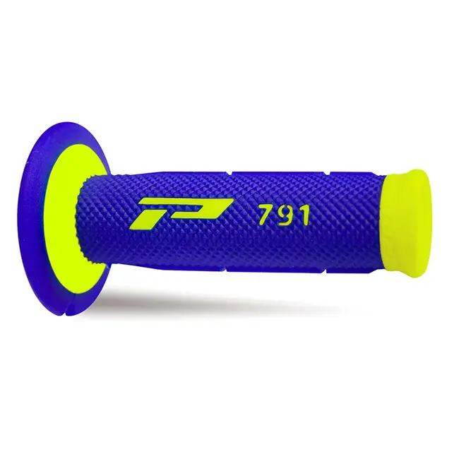 Manopole Mx 791-252 - Doppia Densità - Giallo Fluo/blu Senza Foro 405401495 Progrip