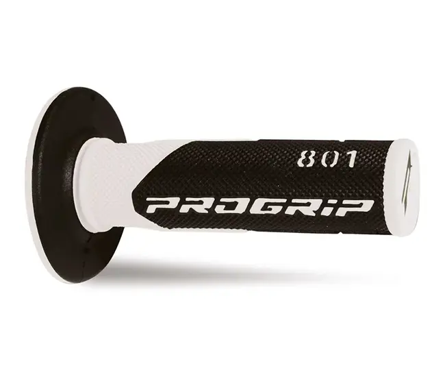 Manopole Mx 801-137 - Doppia Densità - Bianco/nero Senza Foro 405401745 Progrip