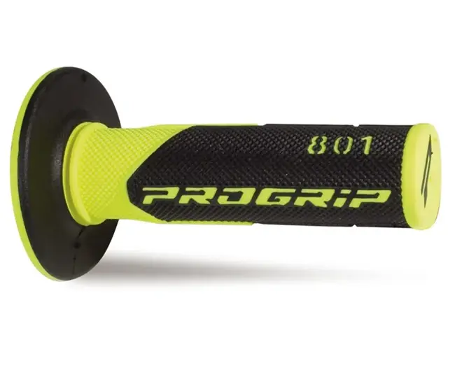 Manopole Mx 801-204 - Doppia Densità - Giallo Fluo/nero Senza Foro 405401775 Progrip