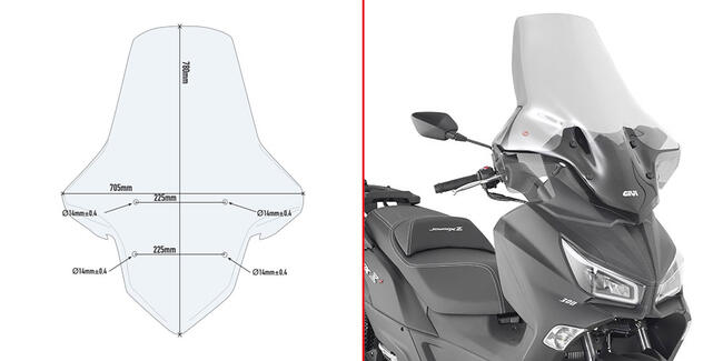 Spoiler Trasparente Sym Givi 7056dt