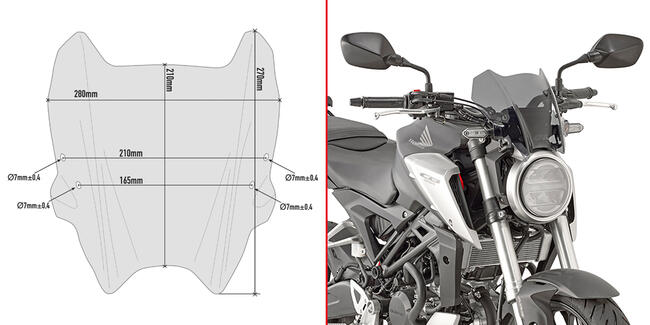 Cupolino Fume' Honda Cb125r / Cb300r Givi A1164