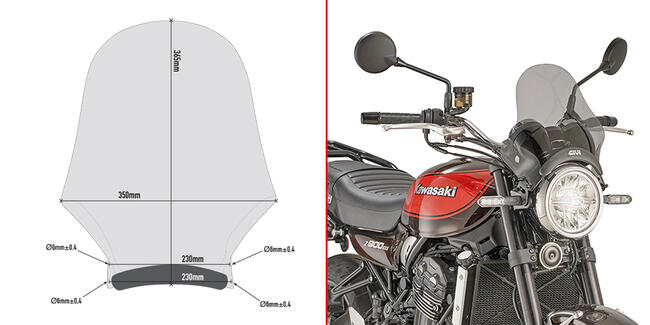 Spoiler Univerersale Moto Naked Fume' Givi A210