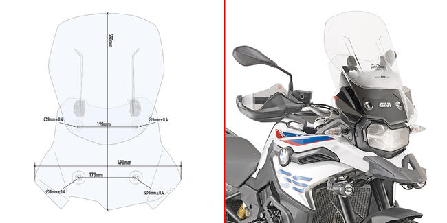 Schermo Trasparente Scorrevole Bmw F850gs/f750gs Givi Af5127