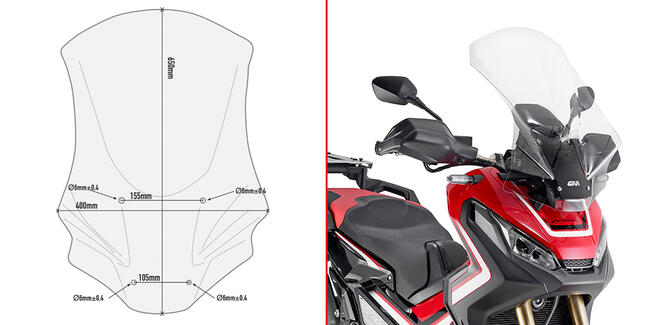 Kd1156st Parabrezza Trasparente Specifico Honda X-adv 750 Kappamoto