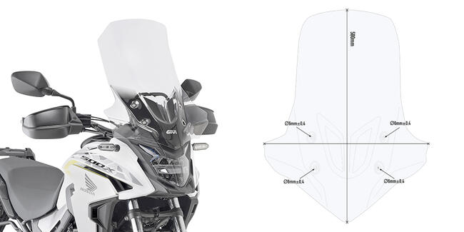 Spoiler Honda Cb500x Trasparente Kappamoto Kd1171st