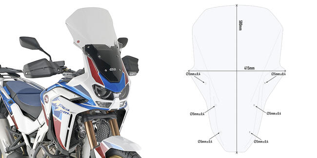 Kd1178st Cupolino Trasparente Honda Crf1100l Africa Twin Adventure Sports Kappamoto