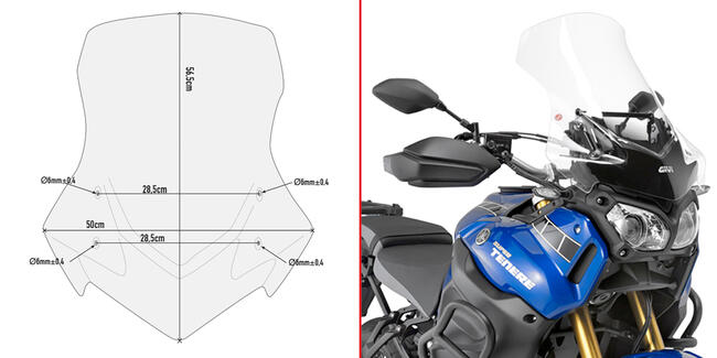 Cupolino Trasparente Specifico Yamaha Xt 1200z /ze Super Tenere' Givi D2119st