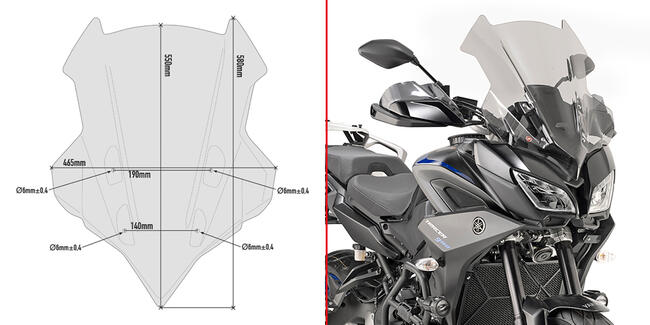 Cupolino Fume' Specifico Yamaha Tracer 900/900 Gt Givi D2139s