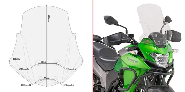 D4121st Cupolino  Maggiorato Per Kawasaki Versys -x