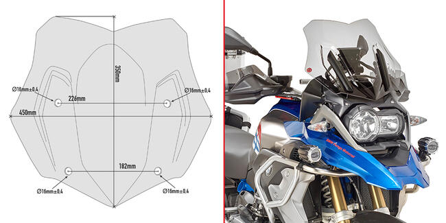 Parabrezza Specifico Basso Fume' Bmw R 1200/1250 Givi D5124b