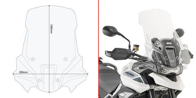 D6415st Cupolino Triumph Tiger 900 Trasparente Givi - Fuorigiriweb