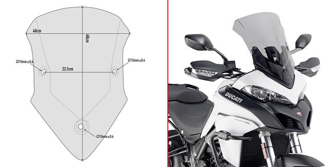 D7406s  Cupolino Specifico Fume'  Ducati Multistrada Givi