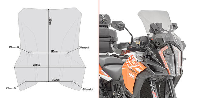 Cupolino Specifico Fume' Ktm 1290 Super Adventure S Givi D7706s