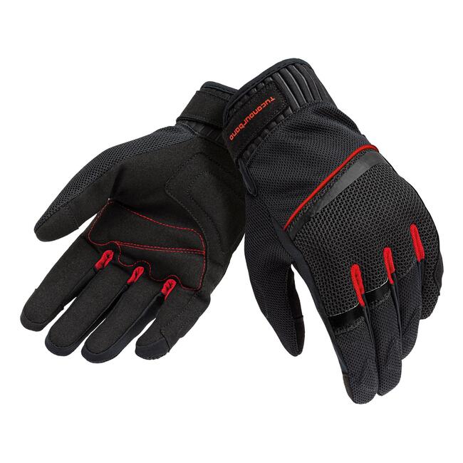 Tucano Urbano Guanti Da Moto Nero/rosso Unisex