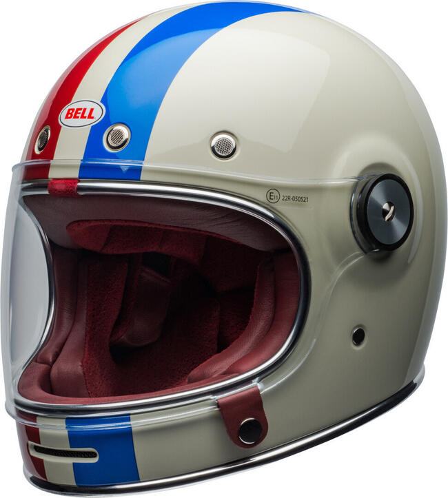 Casco Integrale Bullitt Command Gloss Vintage White Oxblood Blue Bell